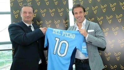 Former Italy and Juventus forward Alessandro Del Piero, right, signed for Sydney FC.