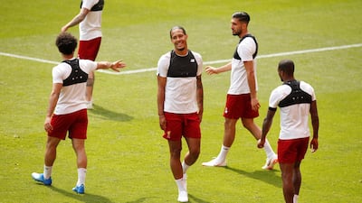 Liverpool's Virgil van Dijk during training. Andrew Yates / Reuters