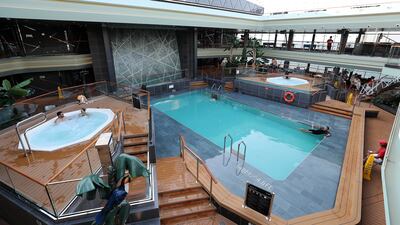 The Tropical Pool has a retractable glass roof allowing it to be open air or enclosed