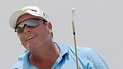 Simon Payne, the UAE order of Merit winner, at the PGA Championship yesterday.