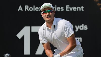 Haotong Li took early lead at the Dubai Desert Classic on Thursday. AP