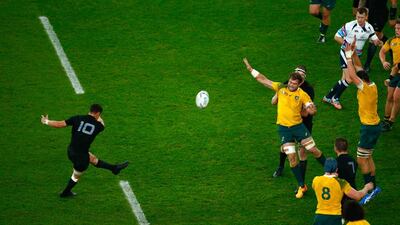 Dan Carter was named man of the match in New Zealand's 34-17 Rugby World Cup final victory over Australia at Twickenham Stadium on October 31, 2015 in London. Laurence Griffiths / Getty Images