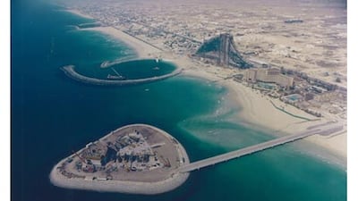 Land reclamation was to be a major part of the Dubai story. The artificial island that Burj Al Arab would sit on was complete and construction on the hotel well advanced by 1996.