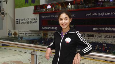 “I just love everything about ice skating, from the clothes to the music and routines and my dream is to make it to the next Winter Olympics in South Korea,” says 14-year-old Amira Abdul Moati. Jeffrey E Biteng / The National