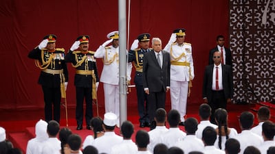 Sri Lanka's President Ranil Wickremesinghe attends the country's 75th Independence Day celebrations in Colombo. Reuters