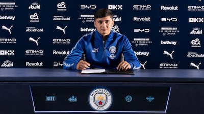 Abdukodir Khusanov has signed a new contract with Manchester City, extending his stay until 2031. Photo: Man City