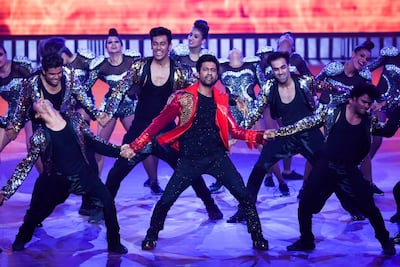 Vicky Kaushal performs on stage. AFP