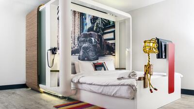 A ‘fun’ room at the Qbic London City. Courtesy Qbic Hotels Limited