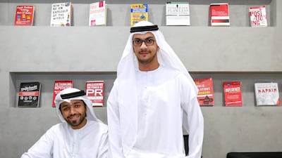Emirati students Hamad Al Hazami, left, and Mohammad Al Sharid. Victor Besa for The National