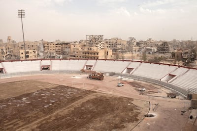The Raqqa’s stadium, dubbed the "black stadium" by Raqqa residents, was used by ISIS as a prison to torture and kill. Charles Thiefaine for The National