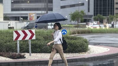 It has been umbrella weather in Dubai thanks to a period of heavy rainfall. Photo: Antonie Robertson/The National