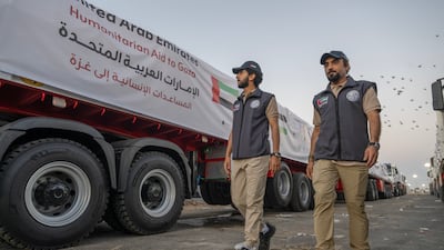 Large quantities of essential goods continue to be prepared at the UAE Humanitarian Aid Logistics Centre in Al Arish, Egypt. Photo: Wam