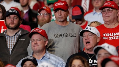Supporters participate at a campaign rally on the eve of the US midterms in Cape Girardeau, Missouri. Reuters