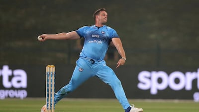Albie Morkel of Multiply Titans bowling during the Final. Pawan Singh/The National