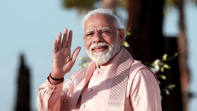 Narendra Modi at the ceremony in Abu Dhabi