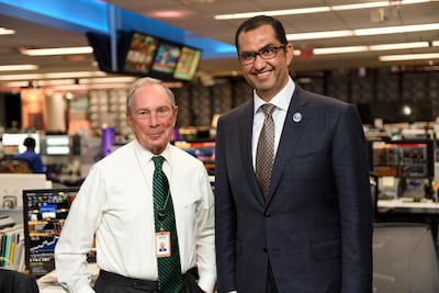 Michael Bloomberg and Dr Sultan Al Jaber, UAE Minister of State and Adnoc Group CEO at Bloomberg headquarters in New York. Courtesy New Economy Forum