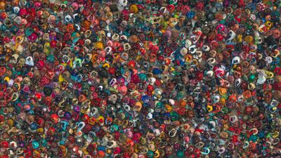 Pilgrims attend the annual Hindu festival of Magh Mela, at the Sangam, the confluence of three revered rivers, in India. AP