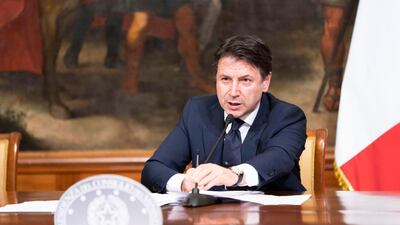 Italian Prime Minister Giuseppe Conte has suggested coronavirus measures may be relaxed. EPA/Chigi Palace Press Office