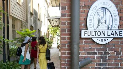 The entrance to the Fulton Lane Inn, Charleston, USA. Courtesy Charming Inns