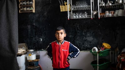 Ammar Al Khodr, 11, at the school near Hassakeh.
