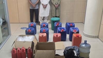 The three men arrested were of Asian descent. Photo: Abu Dhabi Police