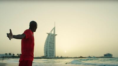 Screen grab from promotional video featuring British Olympian Mo Farah. Courtesy Visit Dubai