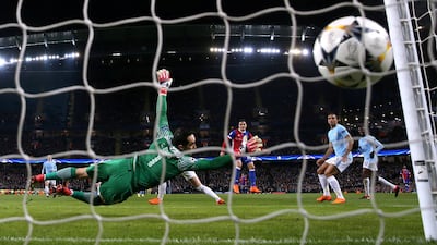 Basel’s Mohamed Elyounoussi scores their first goal. Reuters/Jason Cairnduff
