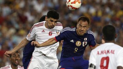 Mohanad Salem in action during his man-of-the-match display against Japan in the 2015 Asian Cup quarter-final. Steve Christo / Reuters