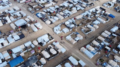 Al Hol camp in January. Al Hol is one of the most well-known and overcrowded camps in Syria where many people connected to ISIS, including women and children, are held. AFP