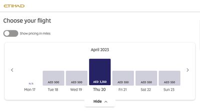 The price of a one-way ticket from Abu Dhabi to Male in the Maldives surges the day before Eid Al Fitr is expected to fall. Screen grab: Etihad Airways