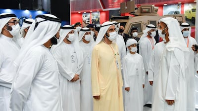 Sheikh Mohammed bin Rashid, Vice President and Ruler of Dubai, visits Idex on Thursday. Courtesy: Dubai Media Office