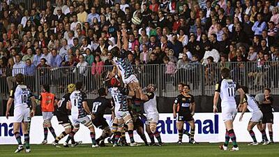 Spectators enjoy last night's action between London Wasps and Harlequins.