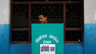 A man casts his vote. Navesh Chitrakar / Reuters