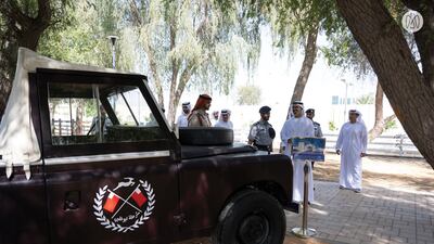 Sheikh Khaled bin Mohamed, member of the Abu Dhabi Executive Council and chairman of the Abu Dhabi Executive Office, also viewed a tshouleeb art performance by the traditional mounted band and a live exercise by Al Forsan Cavalry Team