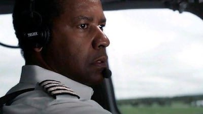 Denzel Washington plays the commercial pilot Captain Whip Whitaker in Robert Zemeckis's film Flight. Paramount Pictures