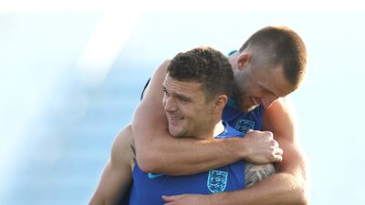 Kieran Trippier and Eric Dier during England training. Getty