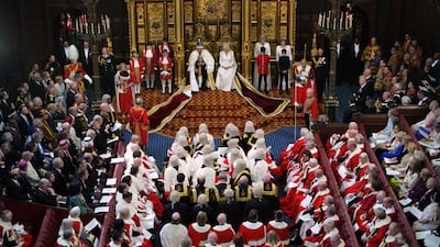 King Charles and Queen Camilla at the state opening of parliament on Wednesday. Getty Images