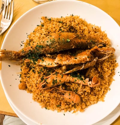 Fish couscous served at Assud Porta Nuova. Courtesy Elena Dan