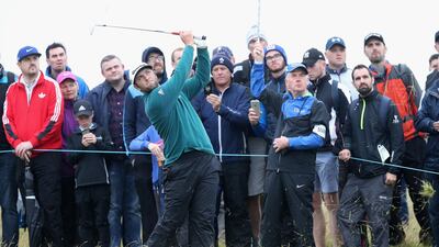 John Rahm of Spain plays out the rough during Day Two of the Dubai Duty Free Irish Open at Portstewart Golf Club on July 7, 2017 in Londonderry, Northern Ireland.