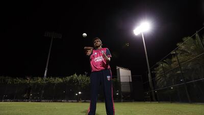 Shankar Sajjan during a training session with Dehli Bulls ahead of the upcoming Abu Dhabi T10. Chris Whiteoak / The National