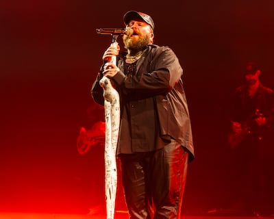 Teddy Swims brought heartbreak balladry and classic R&B influences. Photo: All Things Live Middle East