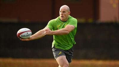 Captain Stephen Moore of Australia in action during training on Thursday ahead of their match against Wales. Stu Forster / Getty Images / November 3, 2016