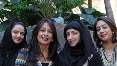 Left to right) Salwan Al Shaibani, 39, Hala Kazim, 47, Maha Jaber, 32, and Aida Al Busaidy, 27, all of Dubai. Kazim recently took the other women on an 80-kilometer hike in Austria through her program, Journey Through Change.