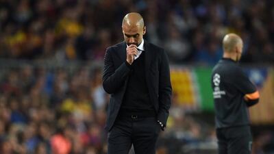 Pep Guardiola and his Bayern Munich team had no answer to Barcelona in the first leg of the Uefa Champions League semi-final. Matthias Hangst / Getty
