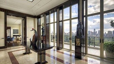 The penthouse at 15 Central Park West in New York. Courtesy of Brown Harris Stevens Real Estate