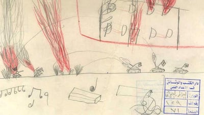 Sketches by Iraq's last monarch, King Faisal II, on display at the Iraqi National Library and Archives. Photo: Iraqi National Library and Archives