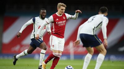 Centre midfield: Martin Odegaard (Arsenal) – Made it two goals in four days with an equaliser against Tottenham to cap an excellent, influential performance. Getty Images