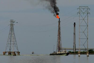 Oil installations at Lake Maracaibo in Cabimas, Venezuela. The country has been hard hit by the fall in the price of crude. Isaac Urrutia / Reuters