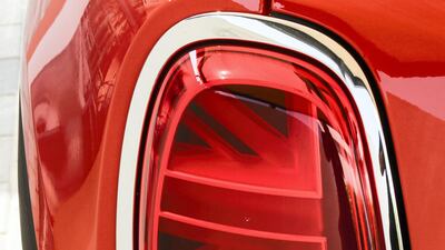 The back lights feature a Union Jack flag design. Mini