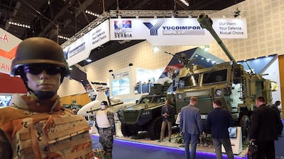 Above, the Republic of Serbia stand gets a look from visitors. Satish Kumar / The National